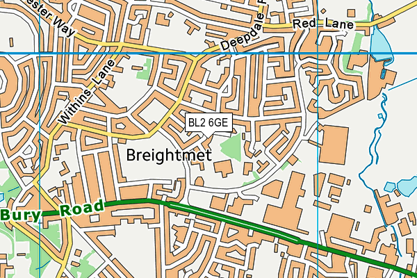 BL2 6GE map - OS VectorMap District (Ordnance Survey)