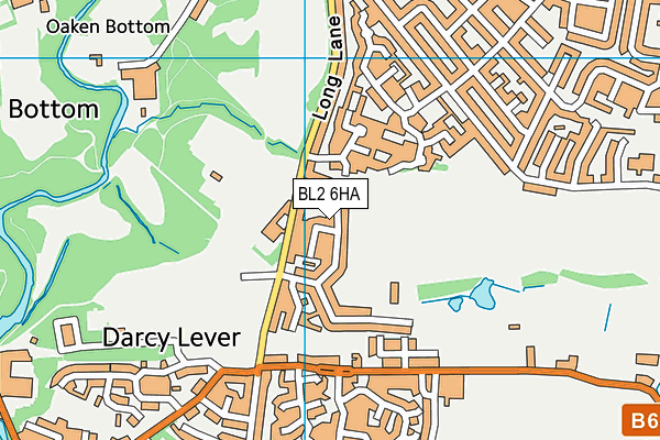 BL2 6HA map - OS VectorMap District (Ordnance Survey)