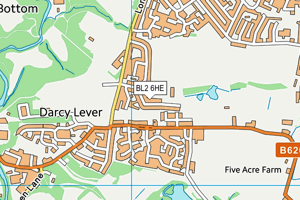 BL2 6HE map - OS VectorMap District (Ordnance Survey)