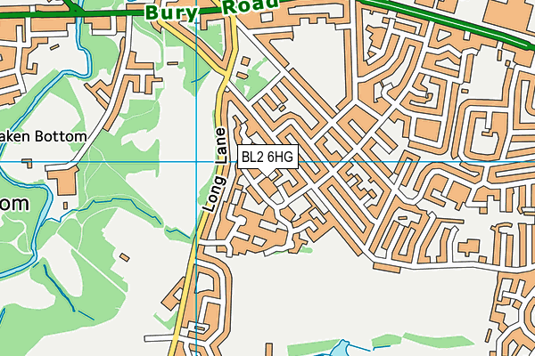 BL2 6HG map - OS VectorMap District (Ordnance Survey)