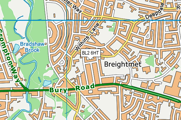 BL2 6HT map - OS VectorMap District (Ordnance Survey)