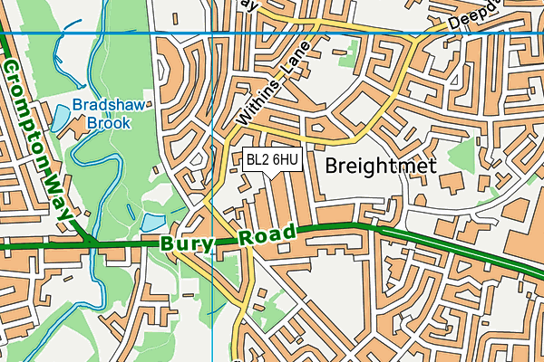 BL2 6HU map - OS VectorMap District (Ordnance Survey)