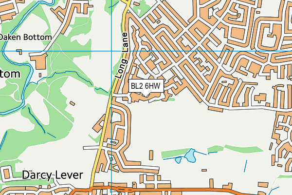 BL2 6HW map - OS VectorMap District (Ordnance Survey)