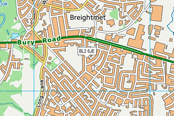 BL2 6JE map - OS VectorMap District (Ordnance Survey)