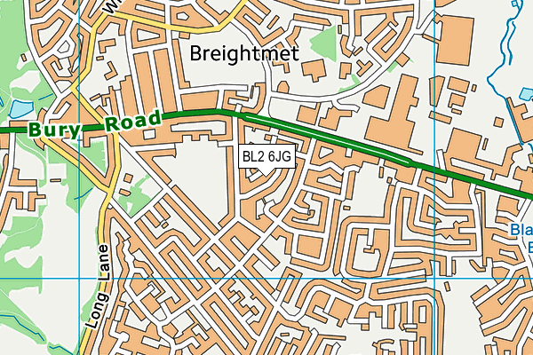 BL2 6JG map - OS VectorMap District (Ordnance Survey)