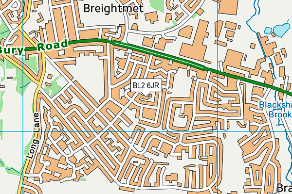 BL2 6JR map - OS VectorMap District (Ordnance Survey)