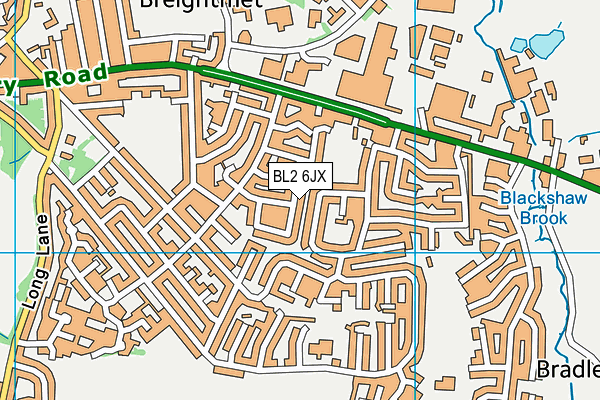 BL2 6JX map - OS VectorMap District (Ordnance Survey)