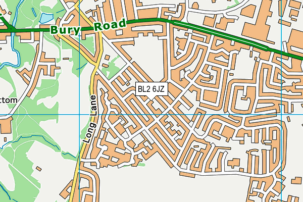 BL2 6JZ map - OS VectorMap District (Ordnance Survey)