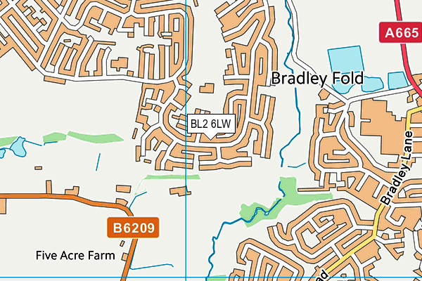 BL2 6LW map - OS VectorMap District (Ordnance Survey)