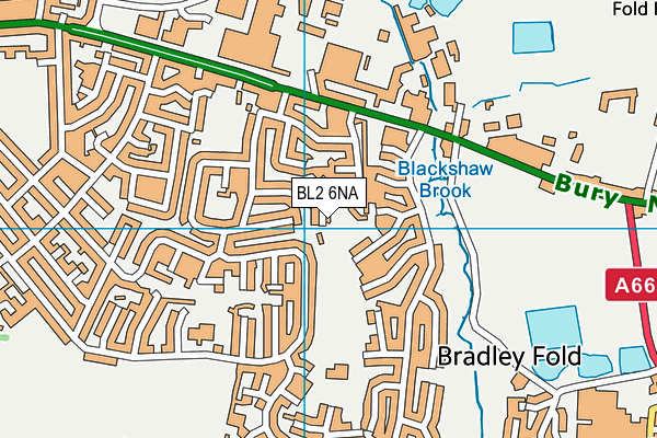 BL2 6NA map - OS VectorMap District (Ordnance Survey)