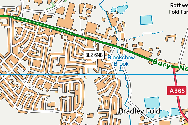 BL2 6NB map - OS VectorMap District (Ordnance Survey)