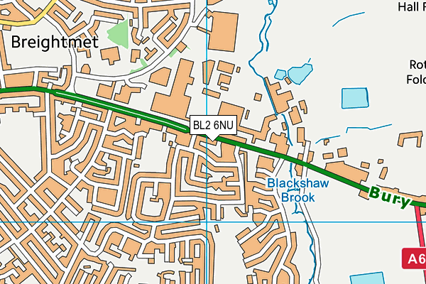 BL2 6NU map - OS VectorMap District (Ordnance Survey)