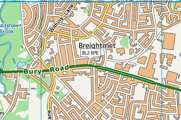 BL2 6PE map - OS VectorMap District (Ordnance Survey)