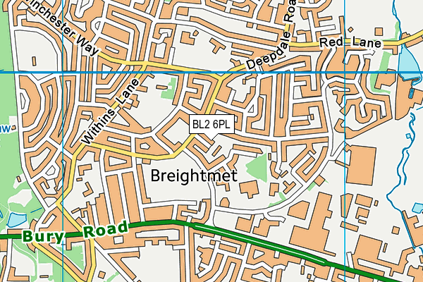 BL2 6PL map - OS VectorMap District (Ordnance Survey)