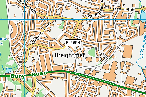 BL2 6PN map - OS VectorMap District (Ordnance Survey)