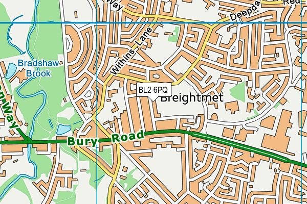 BL2 6PQ map - OS VectorMap District (Ordnance Survey)