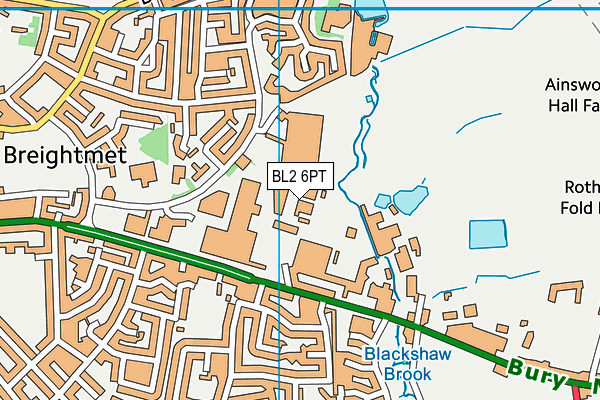 Thrive Gym (Bolton) map (BL2 6PT) - OS VectorMap District (Ordnance Survey)
