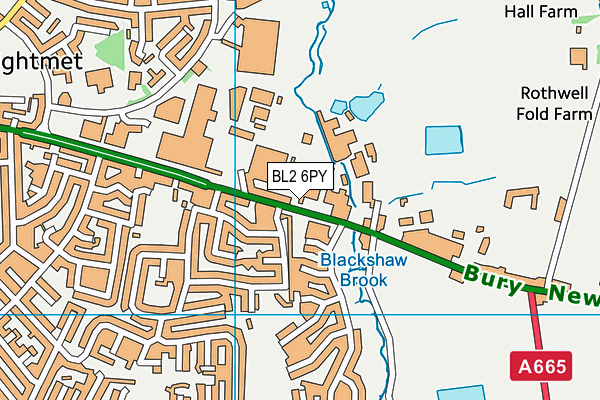 BL2 6PY map - OS VectorMap District (Ordnance Survey)
