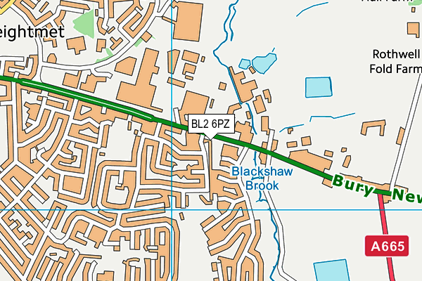 BL2 6PZ map - OS VectorMap District (Ordnance Survey)