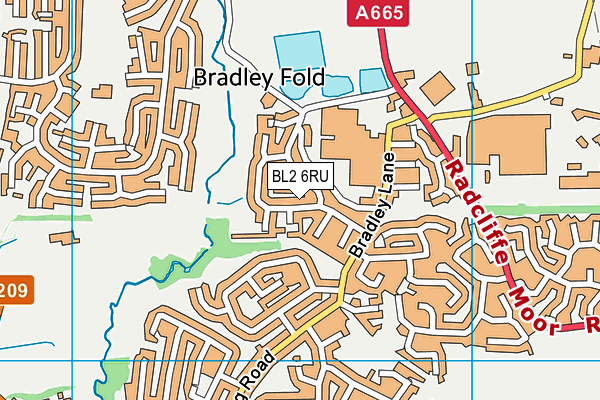 BL2 6RU map - OS VectorMap District (Ordnance Survey)