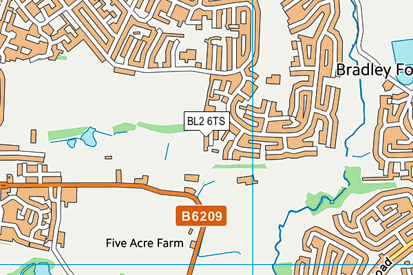 BL2 6TS map - OS VectorMap District (Ordnance Survey)