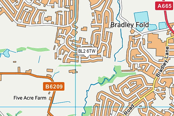 BL2 6TW map - OS VectorMap District (Ordnance Survey)