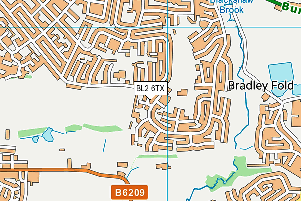 BL2 6TX map - OS VectorMap District (Ordnance Survey)