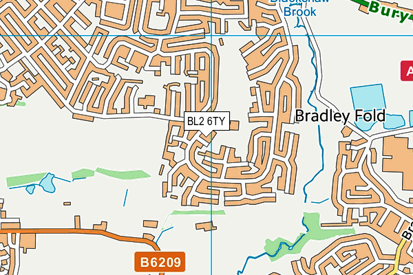 BL2 6TY map - OS VectorMap District (Ordnance Survey)