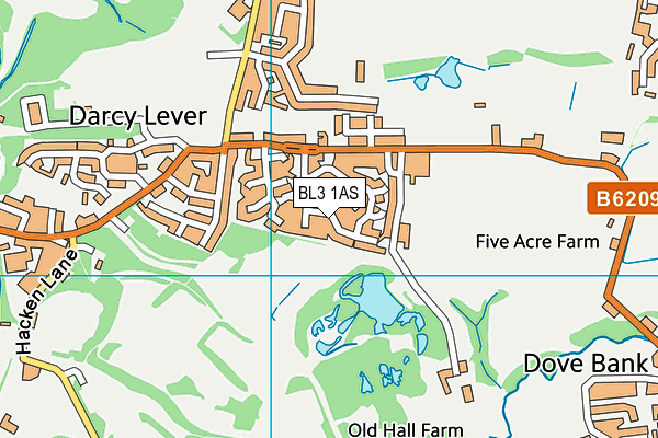 BL3 1AS map - OS VectorMap District (Ordnance Survey)