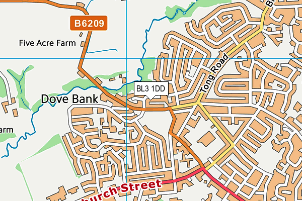 BL3 1DD map - OS VectorMap District (Ordnance Survey)