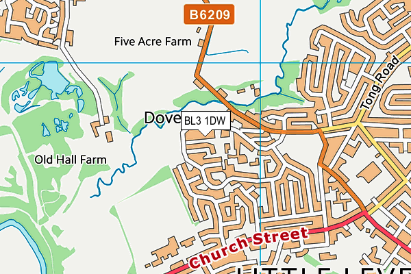 BL3 1DW map - OS VectorMap District (Ordnance Survey)