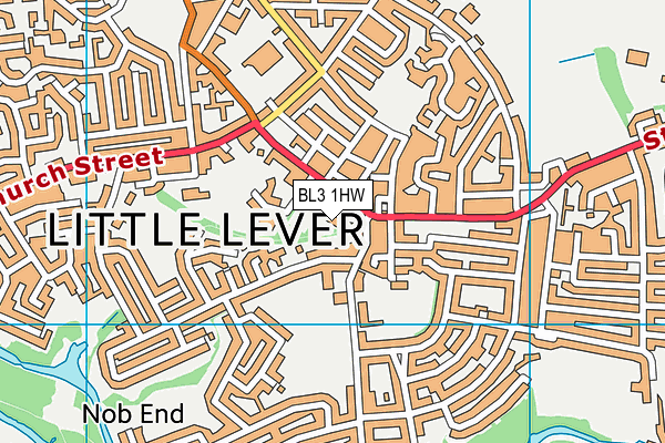 BL3 1HW map - OS VectorMap District (Ordnance Survey)