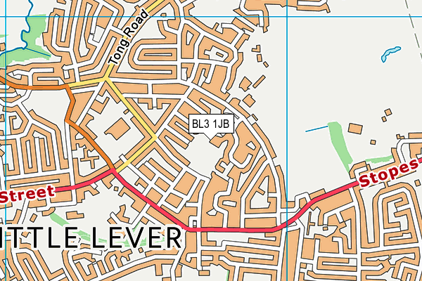 Little Lever Cricket Club map (BL3 1JB) - OS VectorMap District (Ordnance Survey)