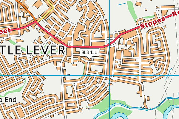 BL3 1JU map - OS VectorMap District (Ordnance Survey)