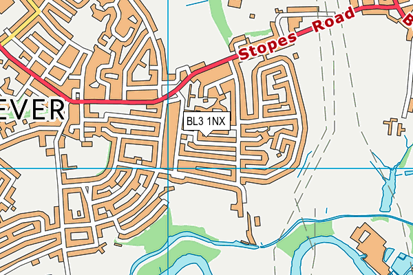 BL3 1NX map - OS VectorMap District (Ordnance Survey)