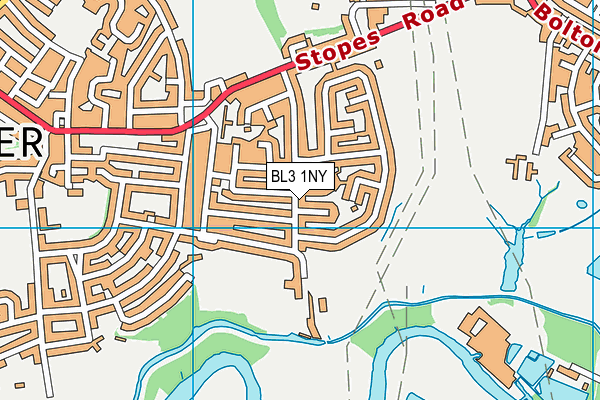 BL3 1NY map - OS VectorMap District (Ordnance Survey)