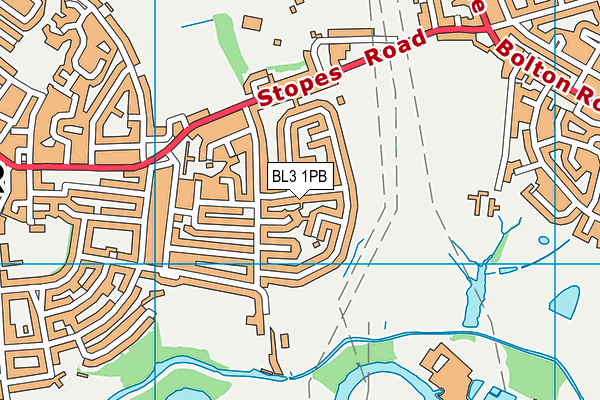 BL3 1PB map - OS VectorMap District (Ordnance Survey)