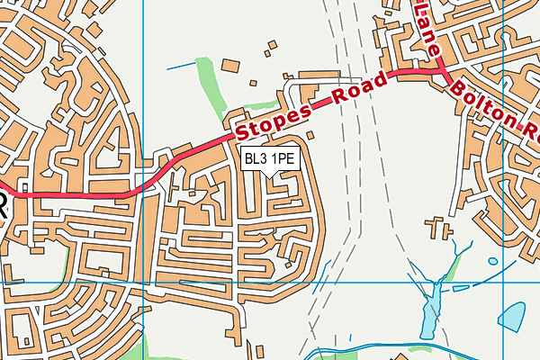 BL3 1PE map - OS VectorMap District (Ordnance Survey)