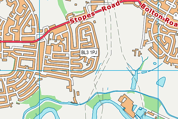 BL3 1PJ map - OS VectorMap District (Ordnance Survey)