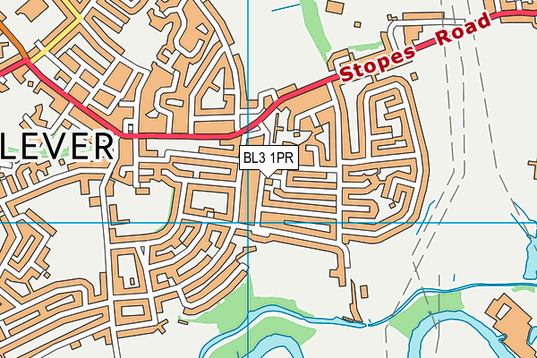 BL3 1PR map - OS VectorMap District (Ordnance Survey)