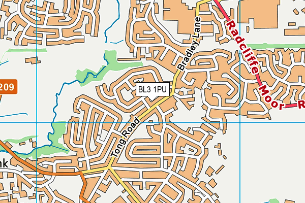 BL3 1PU map - OS VectorMap District (Ordnance Survey)