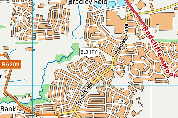 BL3 1PY map - OS VectorMap District (Ordnance Survey)