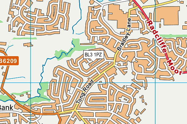 BL3 1PZ map - OS VectorMap District (Ordnance Survey)