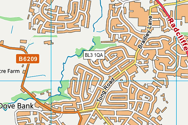 BL3 1QA map - OS VectorMap District (Ordnance Survey)
