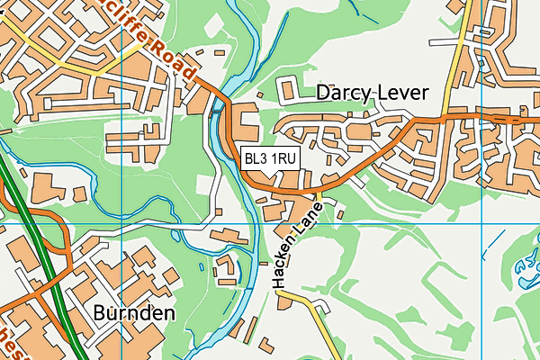 BL3 1RU map - OS VectorMap District (Ordnance Survey)