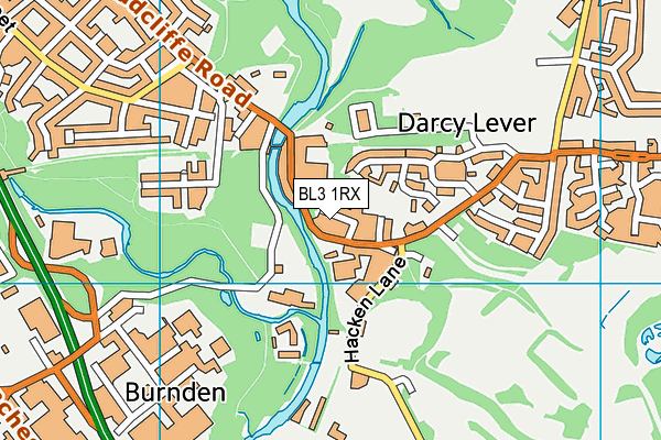 BL3 1RX map - OS VectorMap District (Ordnance Survey)