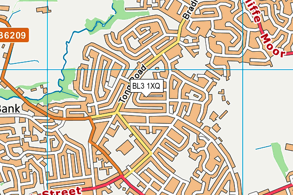 BL3 1XQ map - OS VectorMap District (Ordnance Survey)
