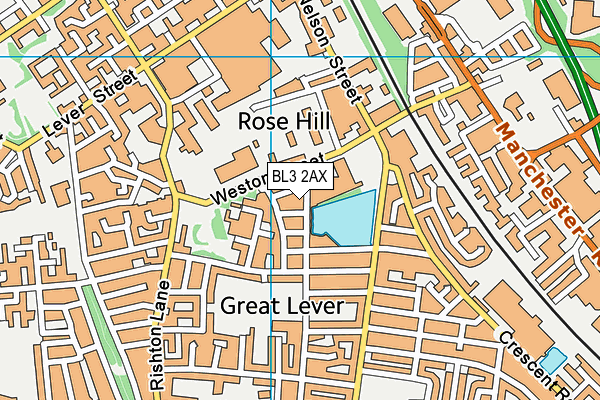 BL3 2AX map - OS VectorMap District (Ordnance Survey)