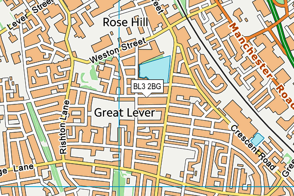 BL3 2BG map - OS VectorMap District (Ordnance Survey)