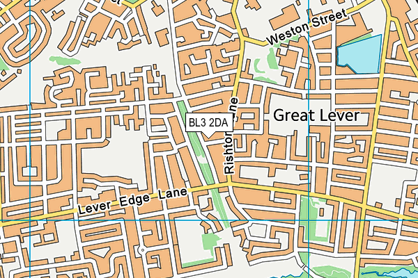 BL3 2DA map - OS VectorMap District (Ordnance Survey)